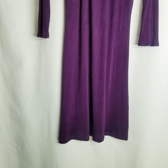 Ted Baker Dress Purple Knee Length 3/4 sleeve Low gathered Back Silk Pull Over 2 - Picture 4 of 14